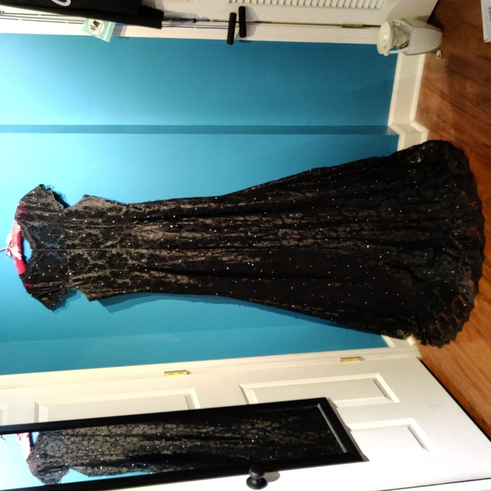 Size 14 black formal floor length JJ's House dress